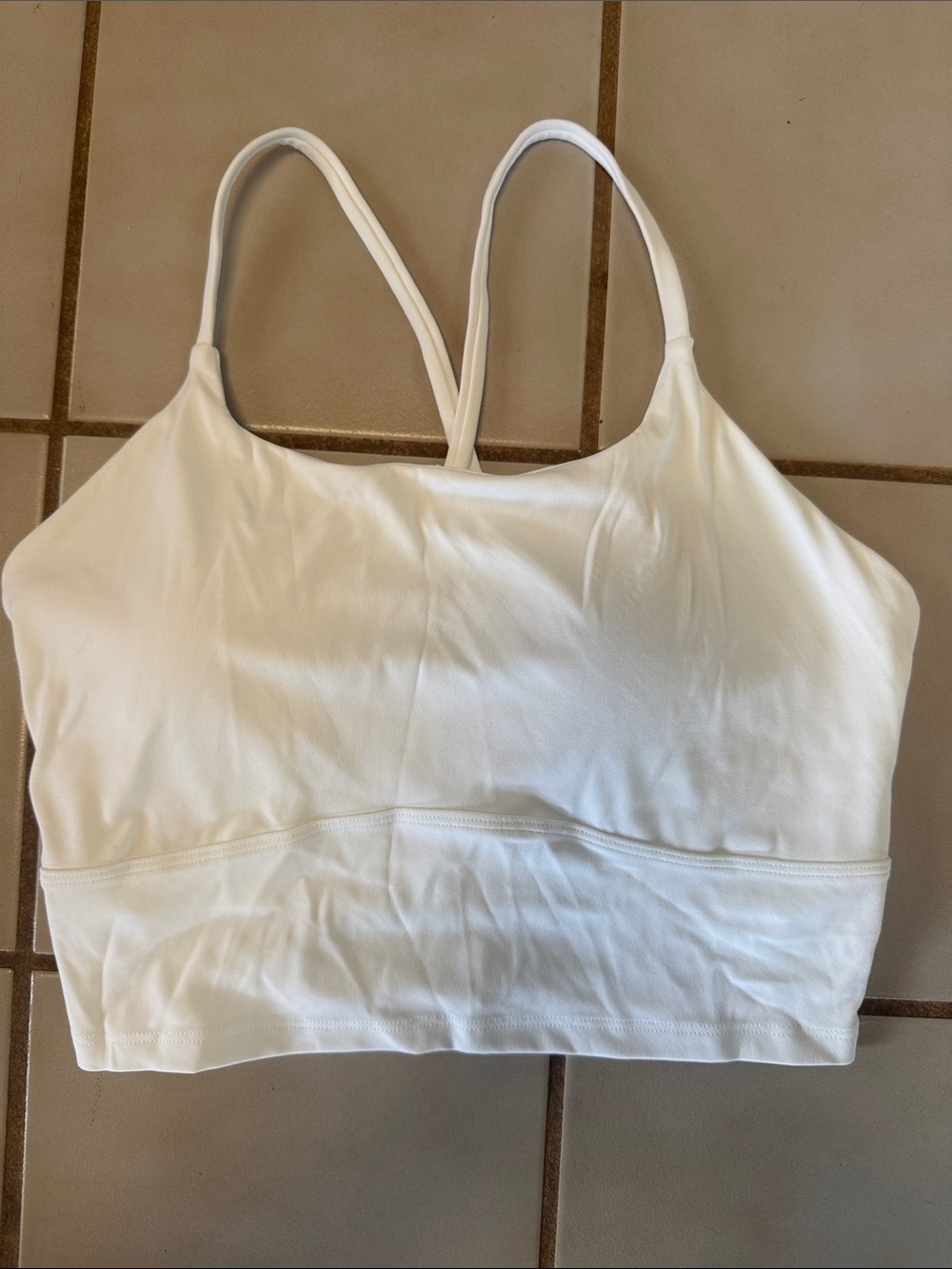NEVER WORN! Didn’t fit. White Seamless Crop Sports Bralette - Light Support